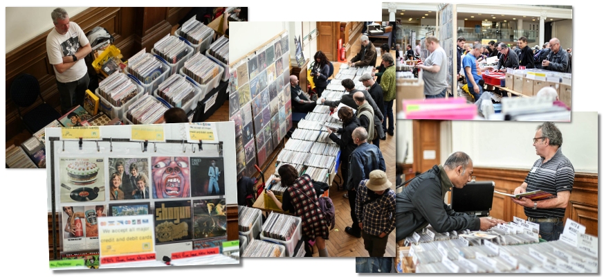 stallholders and buyers at a VIP record fair